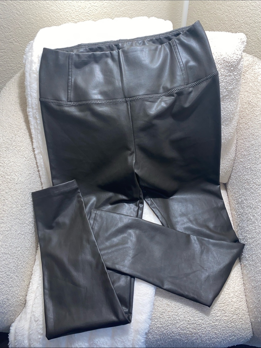 7 For All Mankind Brown Faux Leather Leggings - M